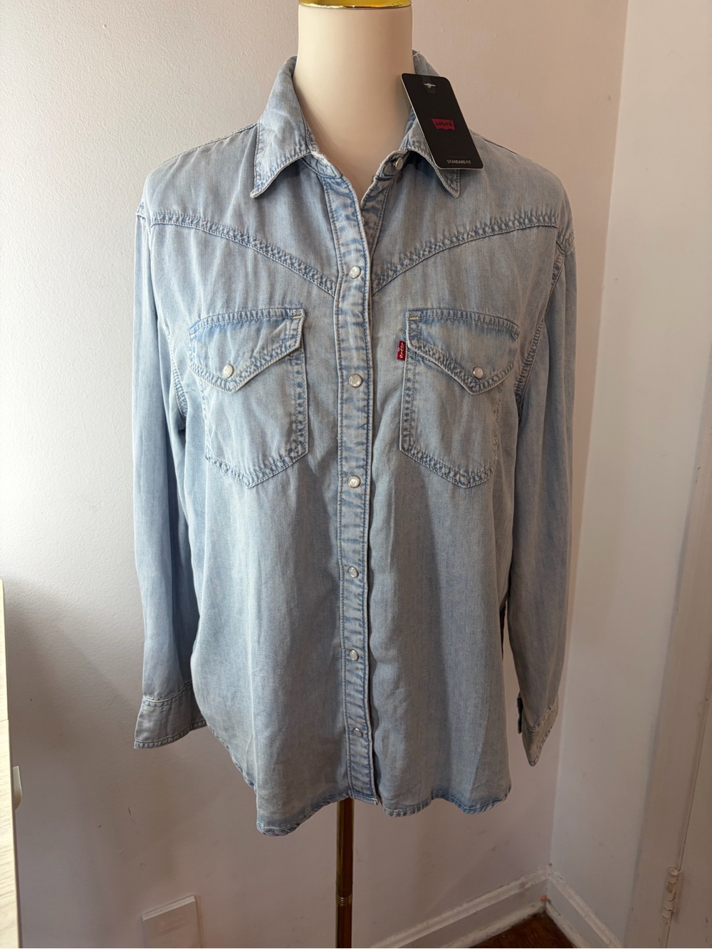 Levi's Light Wash Denim Western Button-Down Shirt